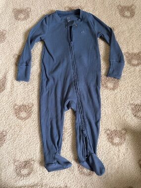 Baby Gap Blue Ribbed Footed One-Piece Pajamas 6-9months
